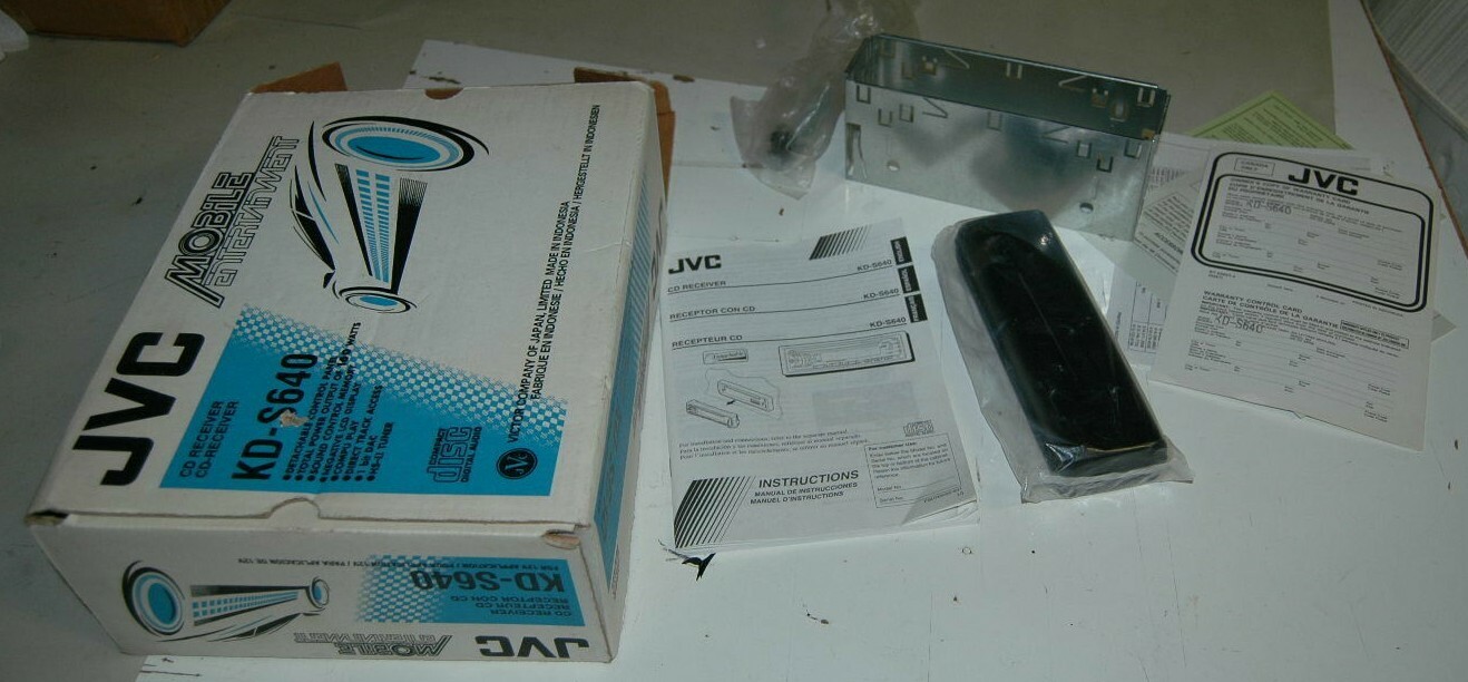 JVC KD-S640 Radio Box Manual CD Player Box Only No Stereo Remote Case