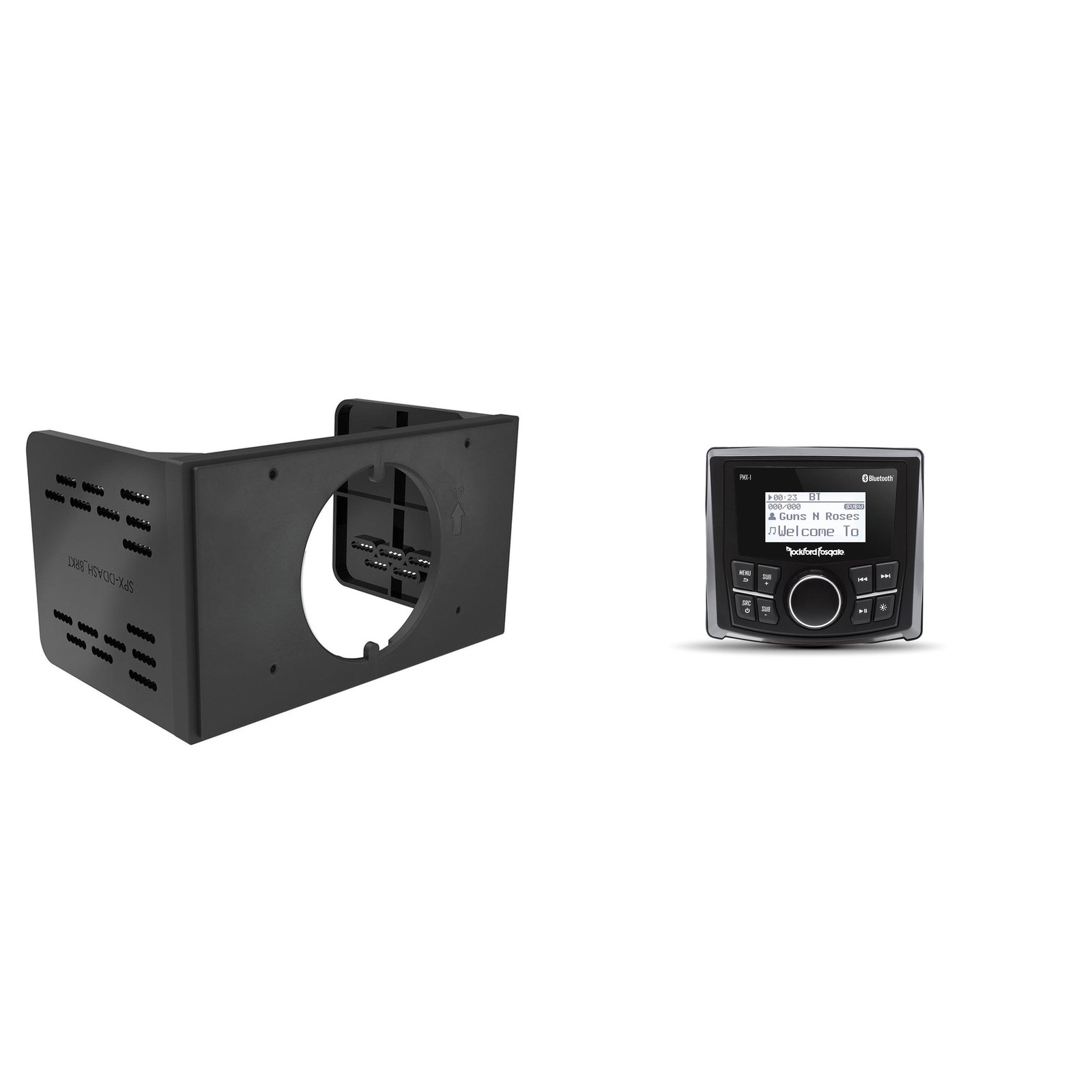 Rockford Fosgate PMX-1 Media Receiver with IPX6 2.3” Display and Double-Din D…