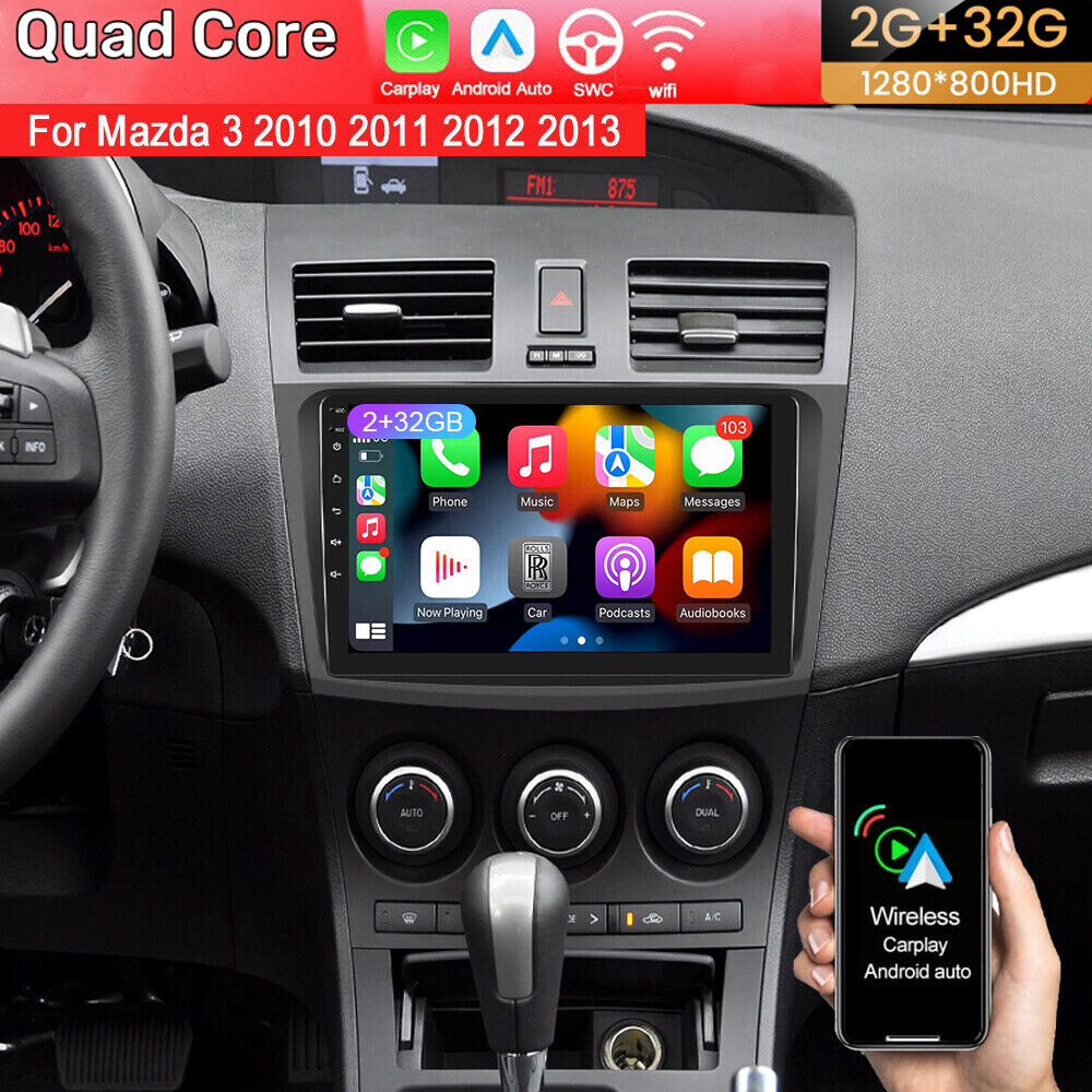9″ Android 12 For Mazda 3 2010-2013 Car Stereo FM Radio Player GPS Navi CarPlay