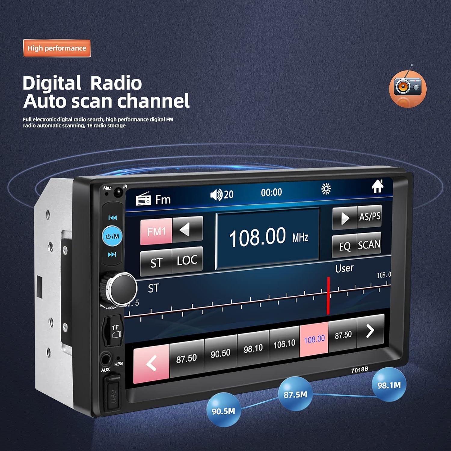 Double Din Bluetooth Car Stereo 7 inch HD Touch Screen Car Radio with Backup …