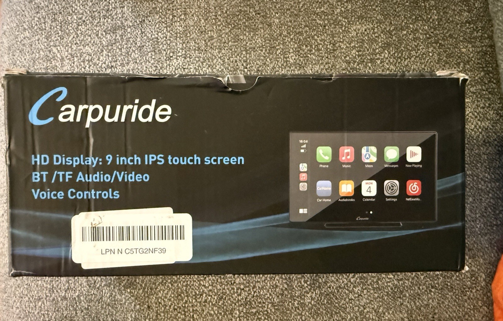 Carpuride HD Display: 9 Inch IPS Touch Screen BT/ TF Audio/ Video/ Voice Control