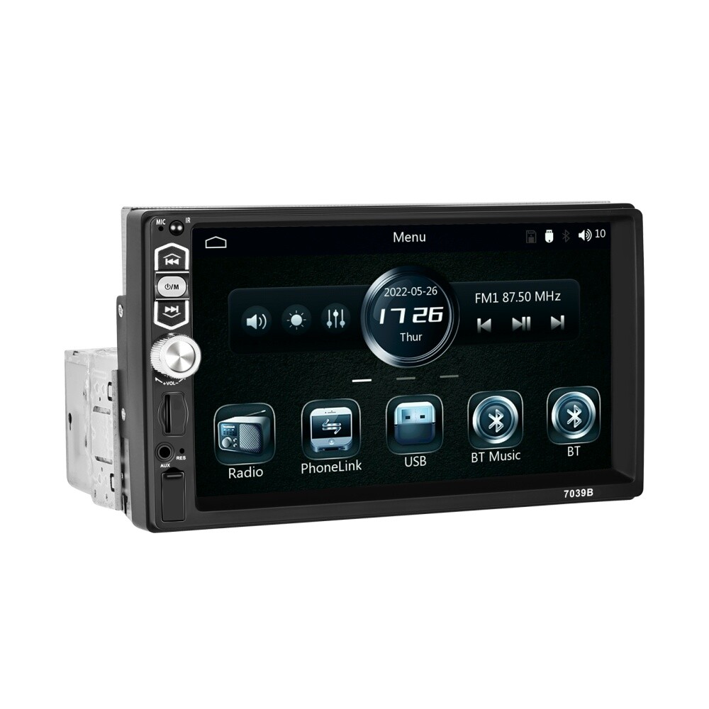 Single 1DIN Apple CarPlay Car Stereo Radio Touch Screen Head Unit FM Bluetooth