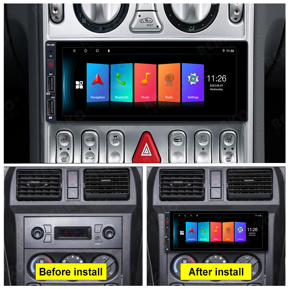Android 12 Single 1 Din 6.9″ Bluetooth GPS WIFI Touch Screen Car Stereo FM Radio