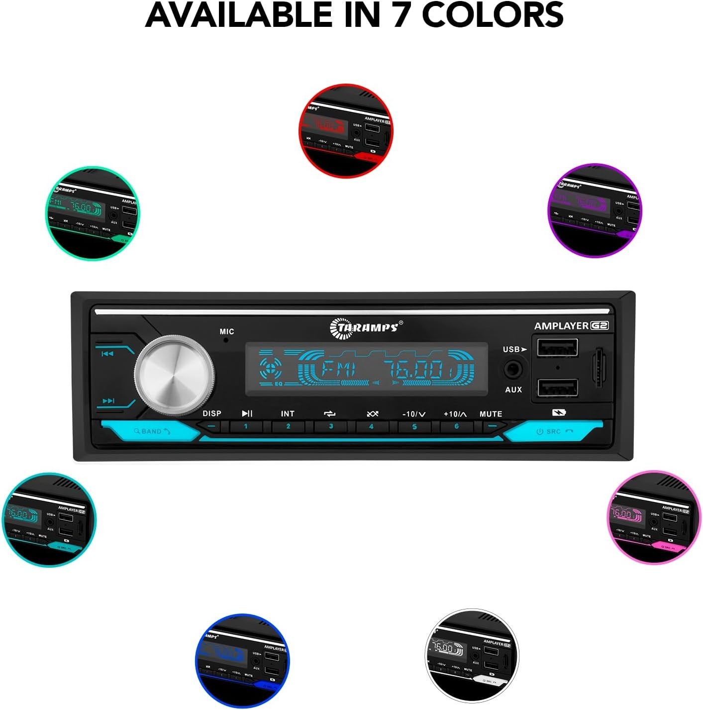 Taramps Amplayer Audio Processor G2 2 Ohm 400W RMS Compact RGB Bluetooth Stereo