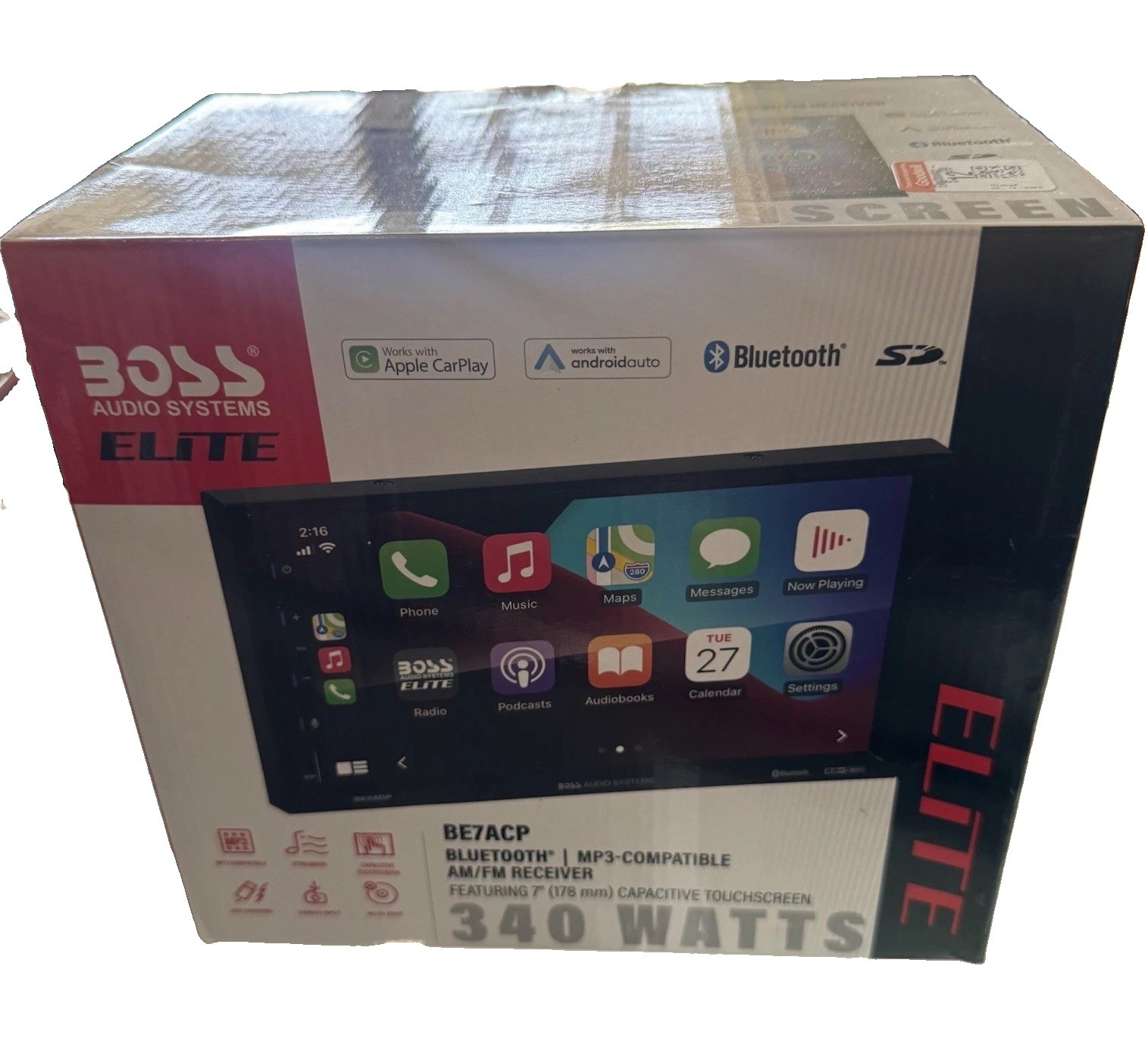 BOSS Audio Systems Elite BE7ACP 7″ Touchscreen Car Stereo CarPlay Android Auto