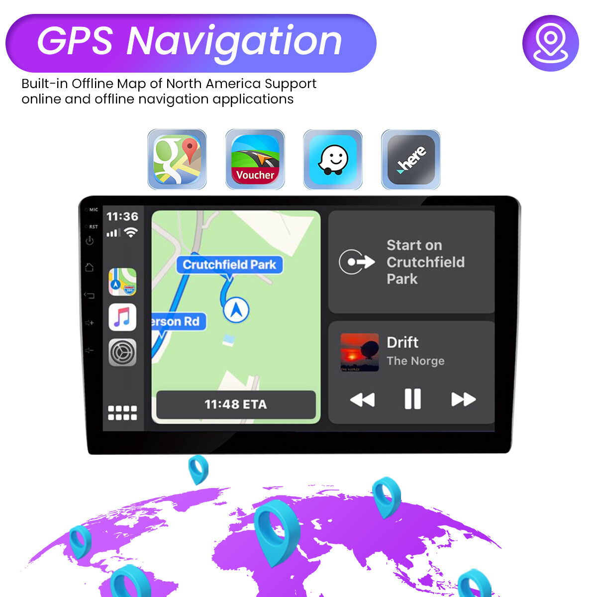 Car Radio MP5 Stereo Apple Carplay For Toyota Tundra Sequoia Navi Backup Camera