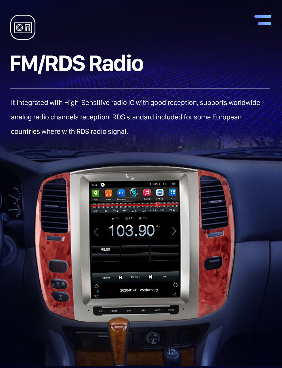 12.1”For 04-08 Toyota Land Cruiser LC100 Lexus LX470 Androind Car Radio GPS 32G