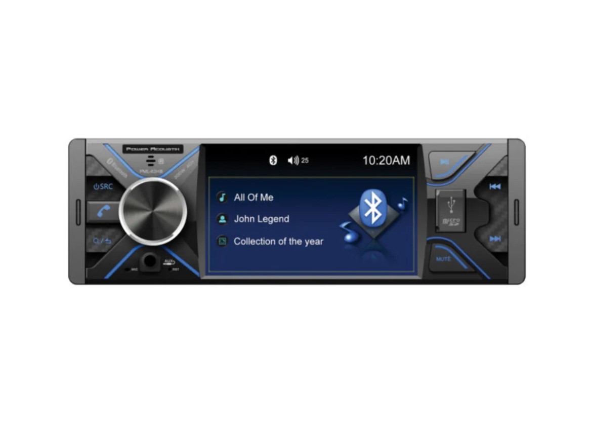 Power Acoustik PML-43HB Bluetooth Digital 1080P Multimedia Receiver w/ 4.3″ LCD