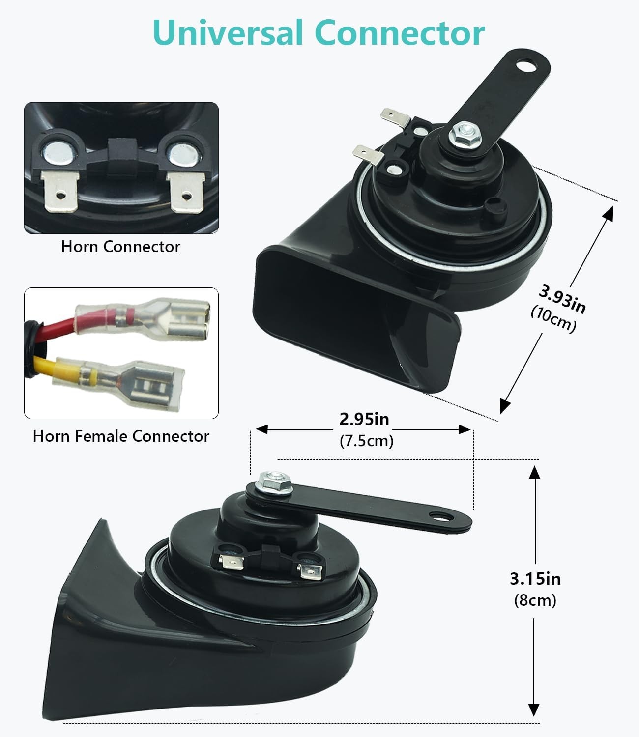 Car Horn 12V Universal Super Loud Auto Horn Electric Waterproof Low High