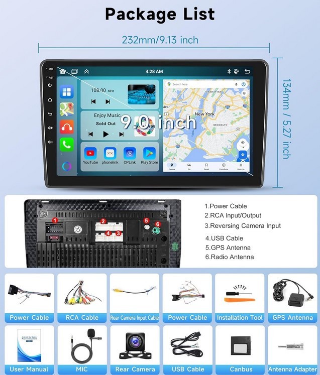 Ford Transit 2009-2016 Radio Apple CarPlay Andriod Auto Focus 2005-2008