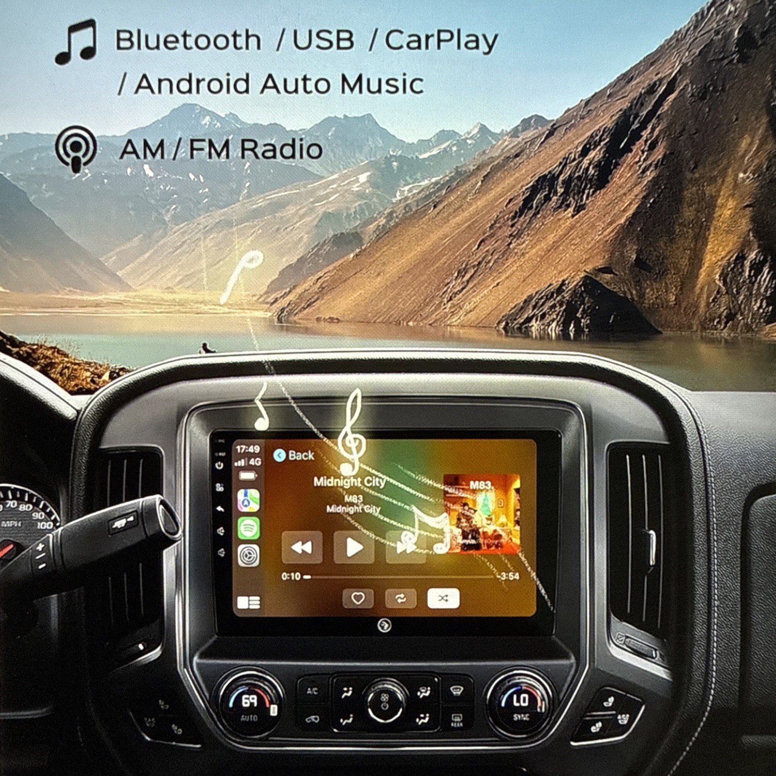 10.2” Car Stereo for Chevy Silverado 2014-2018 , 5G, WiFi, Wireless IOS/Android