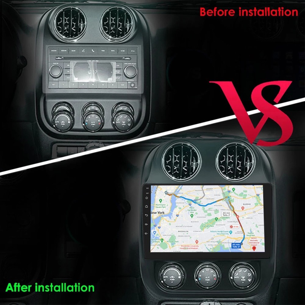 32GB Android 15 Car Radio For Jeep Compass 2009-16 Apple Carplay GPS Navi Stereo