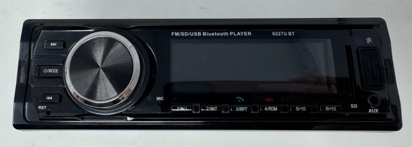 6227U BT Single Din Car Stereo With Bluetooth AUX USB *NO CD PLAYER*
