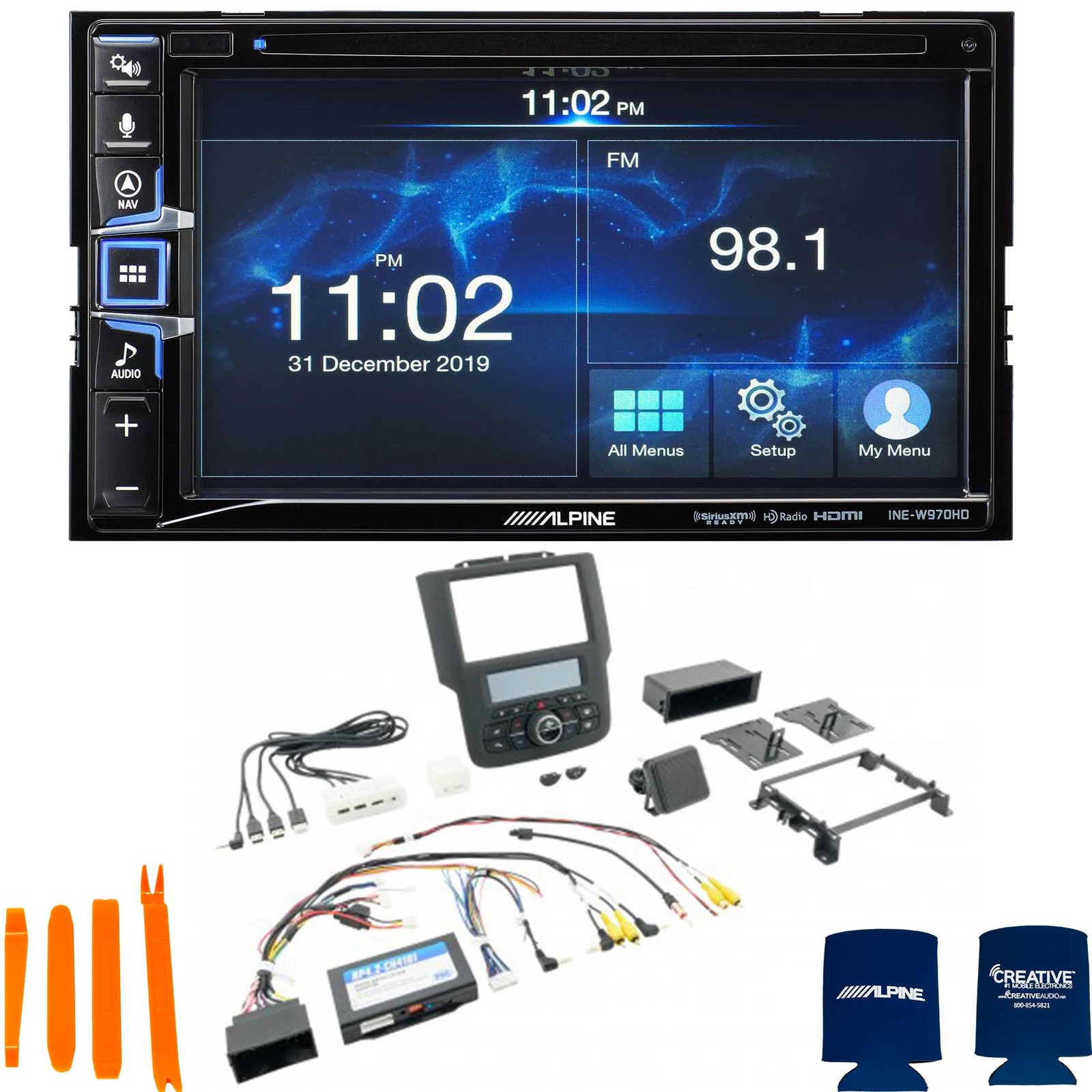Alpine Bundle- 6.5″ Nav with PAC RPK4 Ch4101 2013-19 Ram Truck 8″ Screen Kit