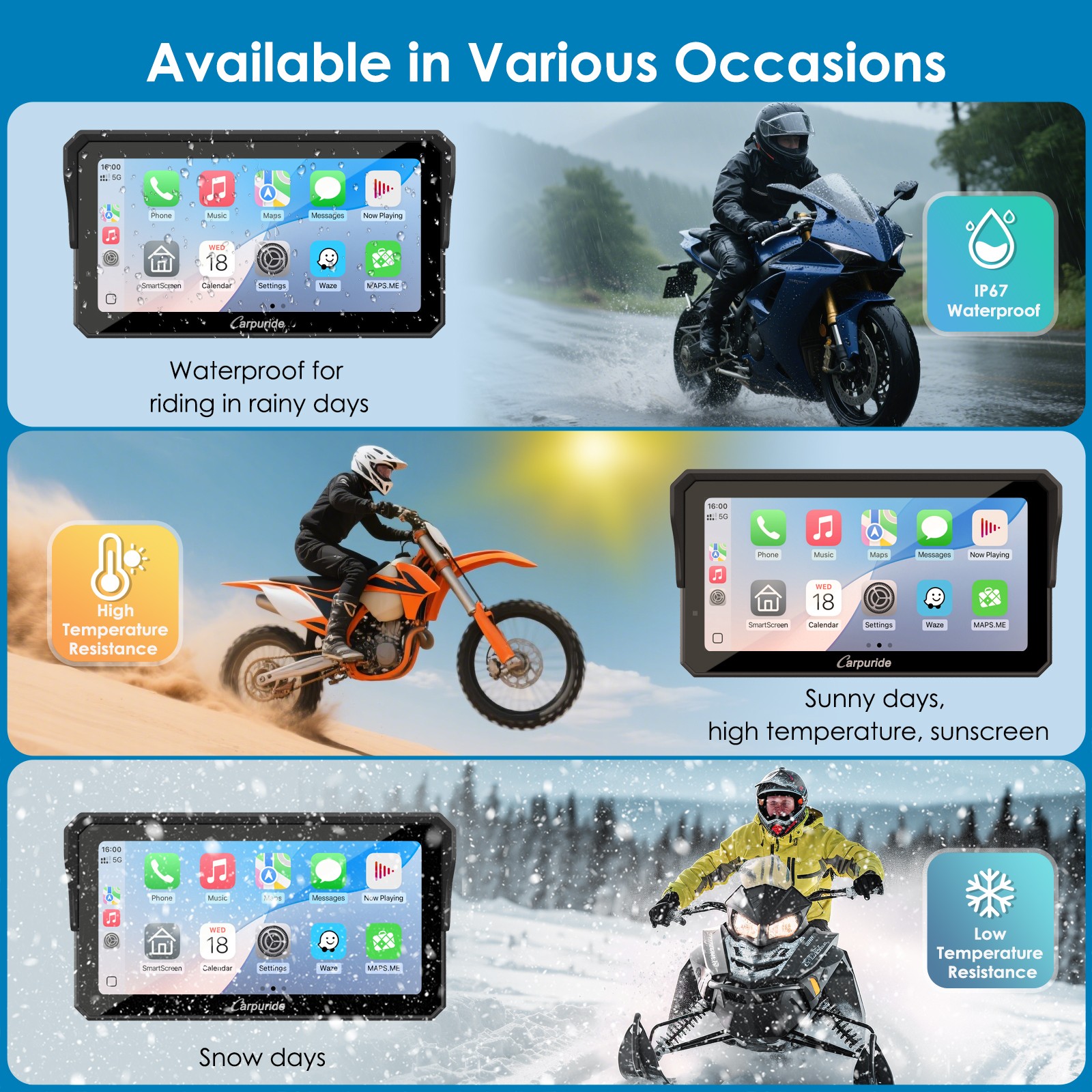 Carpuride W602SPro Moto TPMS Carplay Screen Wireless Android Auto Type-C Starter