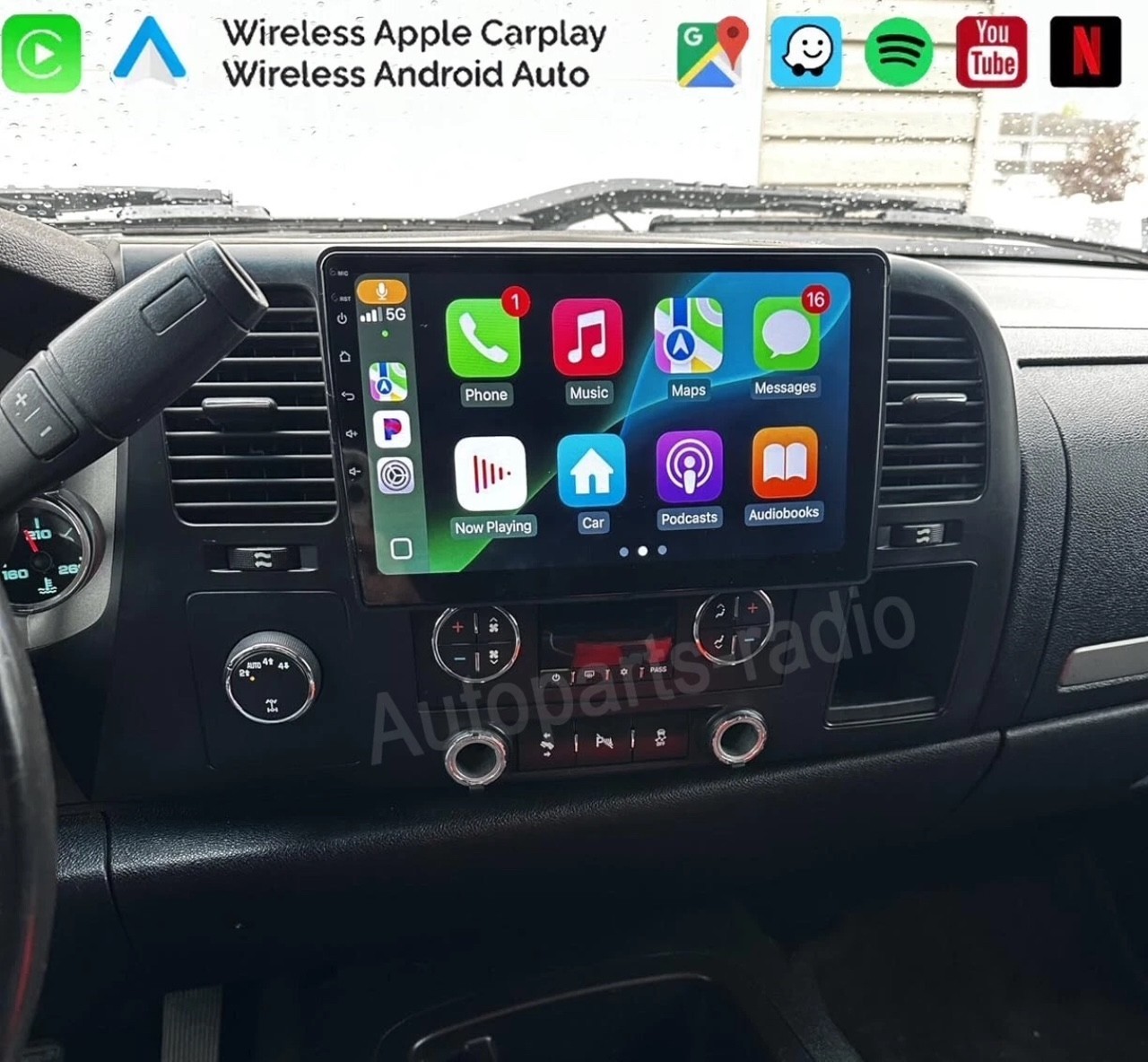 4+32G GMC Silverado Sierra 2007-2013 Android 14 Apple Carplay Car Stereo Radio