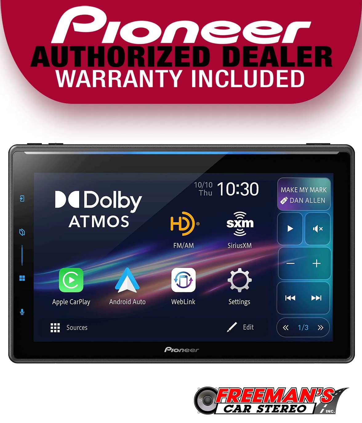Pioneer DMH-WT8000NEX 10.1″ Floating Digital Media Car Receiver with Dolby Atmos