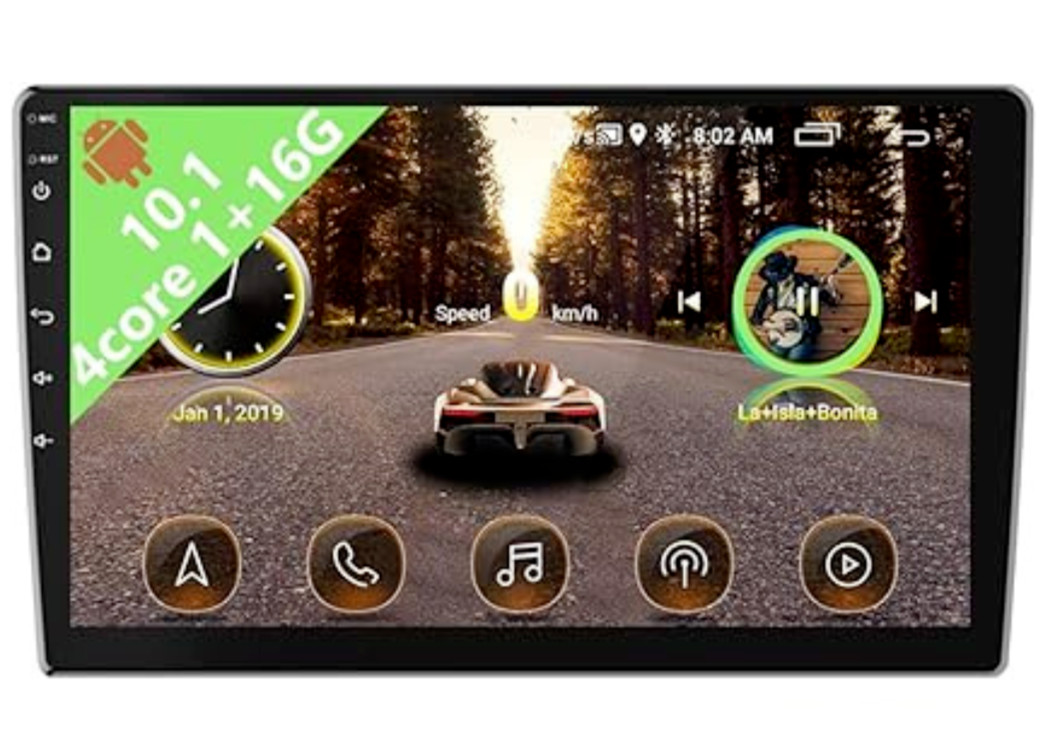 Android Din Car Stereo Audio 10″ Multimedia Touchscreen HD 1080P Bluetooth