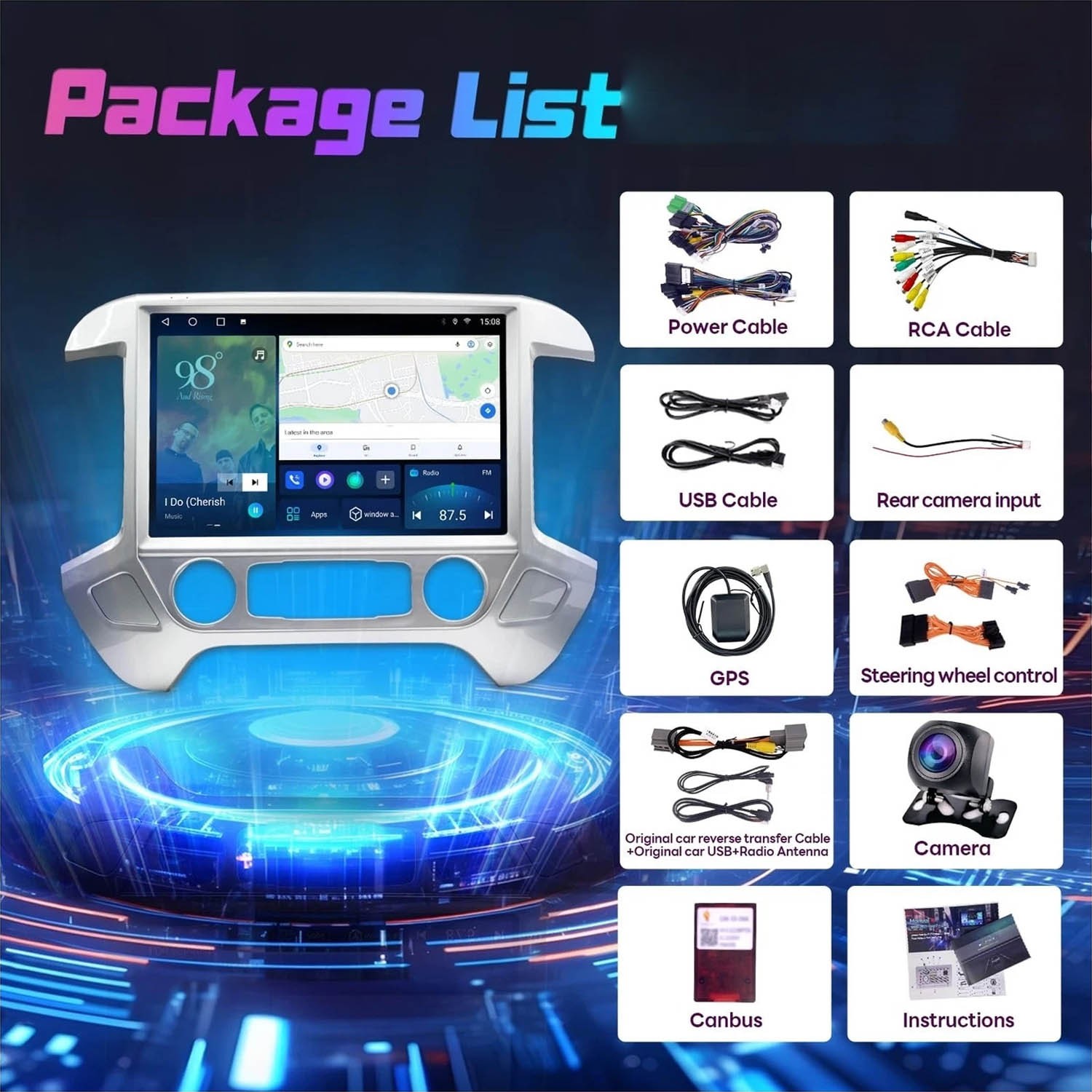 13.1” Car Stereo Radio For Chevy Silverado GMC Sierra 2014-2018 Carplay Android