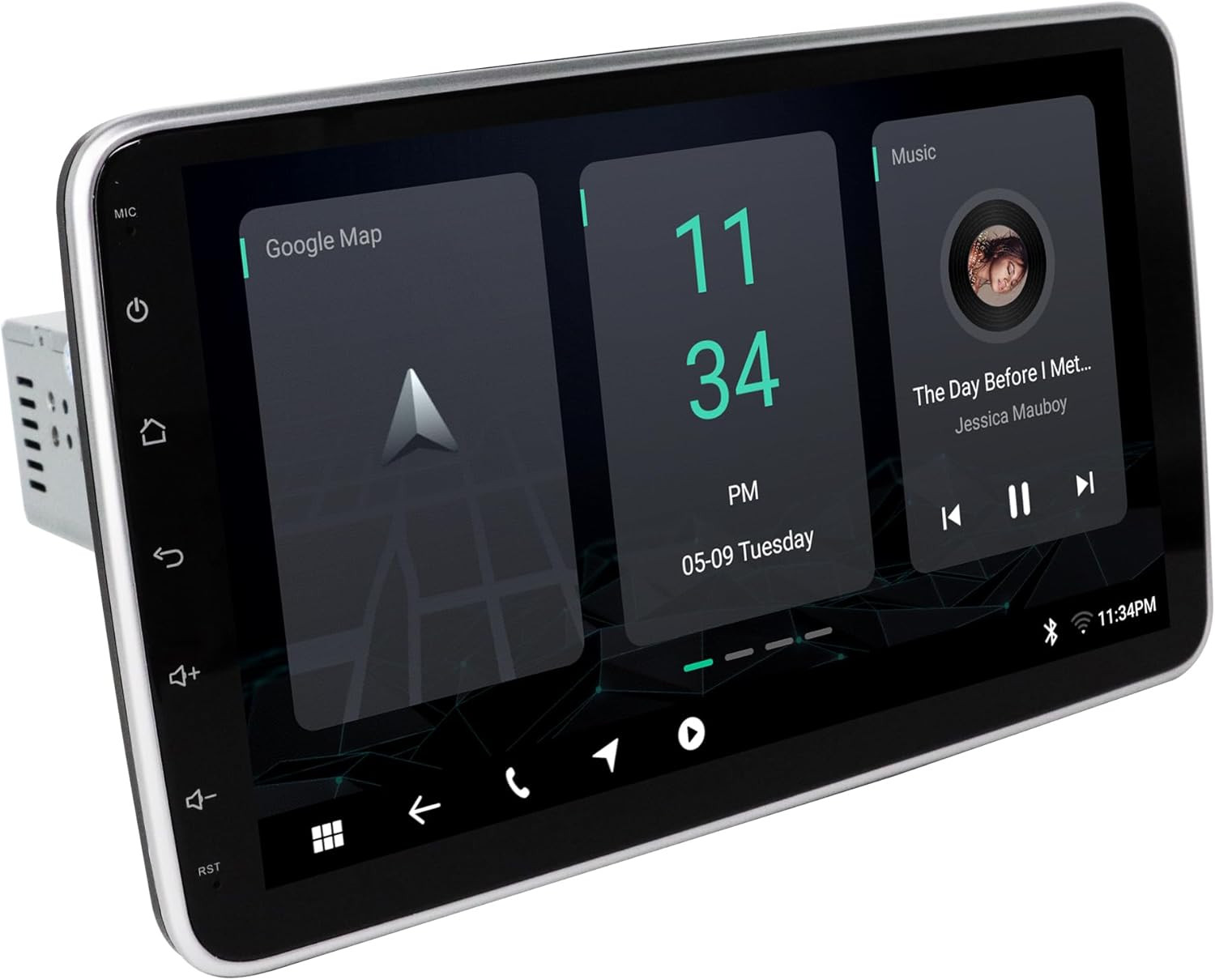 10.1 Inch Single DIN Car Stereo Universal Android Car Radio Adjustable Touchscre