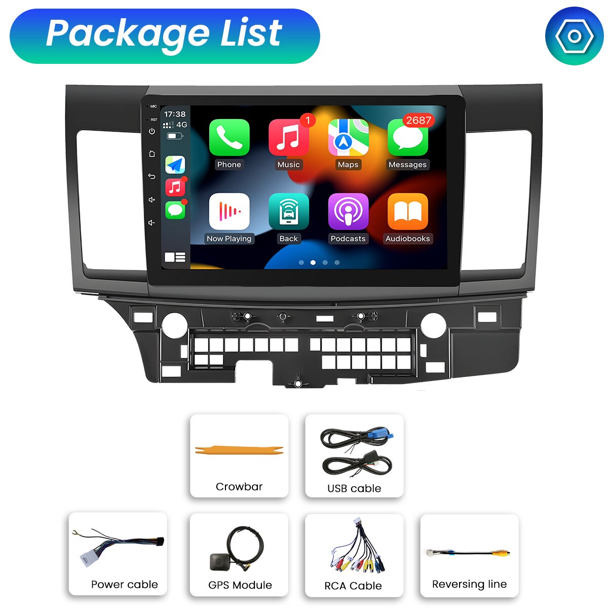 Car Radio Stereo Carplay For 2008-2013 Mitsubishi Lancer 2+64G 10in Car Media