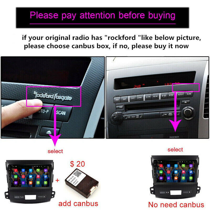 64GB Android 14 Carplay Car Radio GPS Stereo For Mitsubishi Outlander 2006-2012