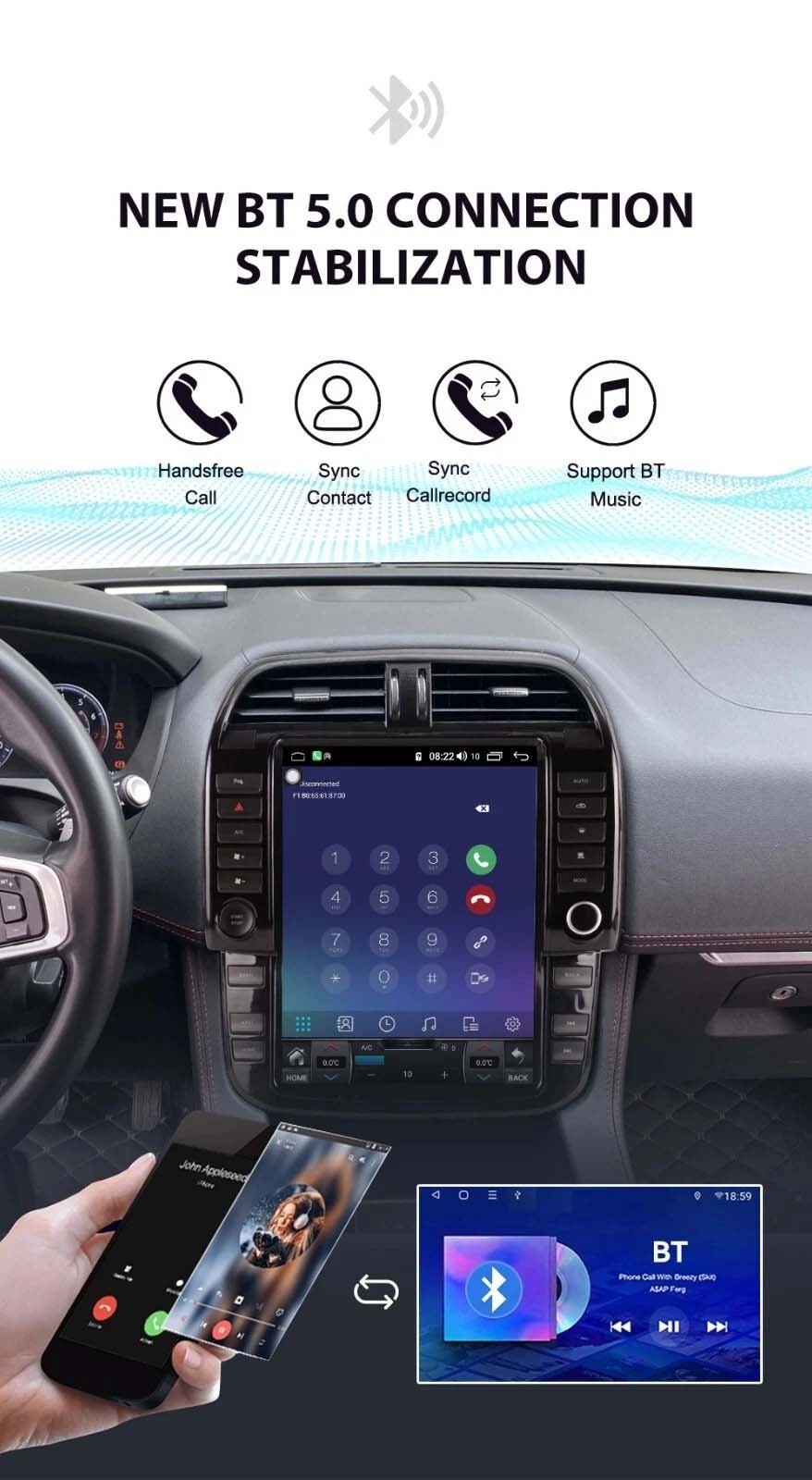 12.1” For Jaguar F-PACE 2016-2019 Android 13 Car Stereo Radio Carplay GPS Navi