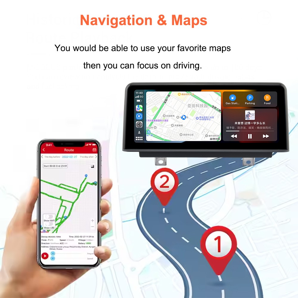 10.26″ IPS Touch Screen Car Radio Apple CarPlay Android Auto Portable Stereo+Cam