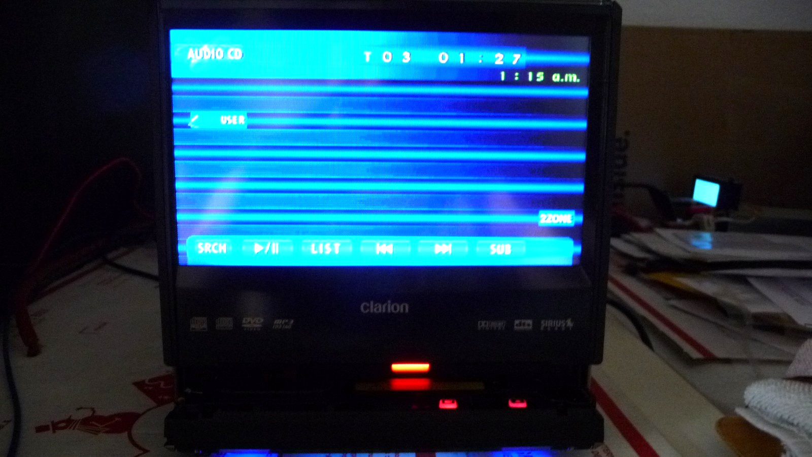 CLARION VRX755VD 7in tilt touchscreen display old school CD MP3 DVD stereo JAPAN