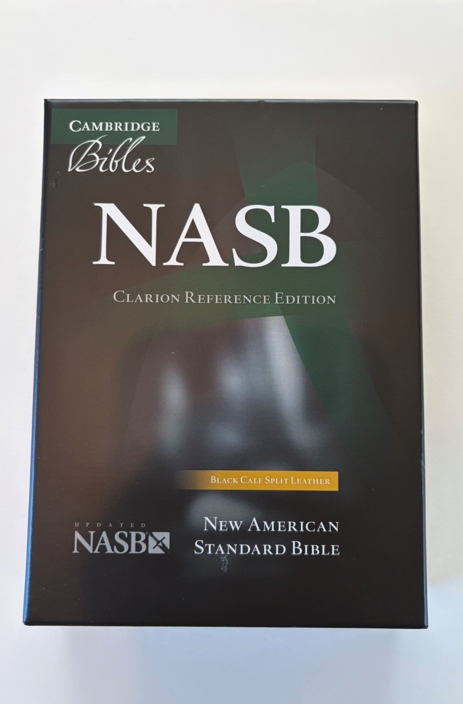 NASB 1995 Clarion Cambridge: Black Calf Split Leather