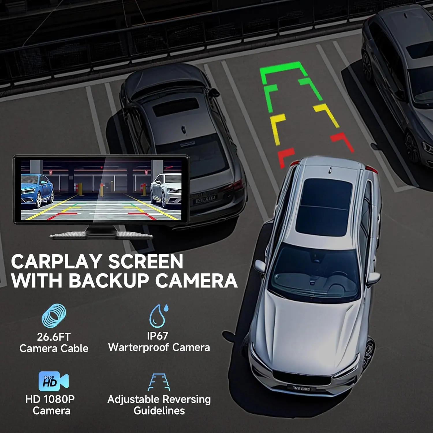 2026 New 10.26 Inch 4K Ultra HD Portable Car Stereo with Wireless Carplay Screen