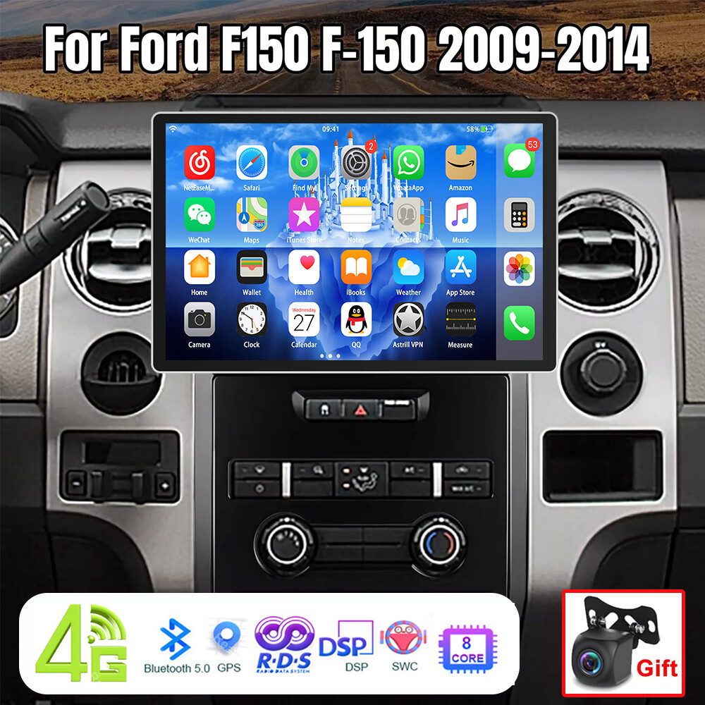 13” 4+64GB Car Radio Stereo For F150 2009-2014 Android 13 Apple Carplay QLED 4G