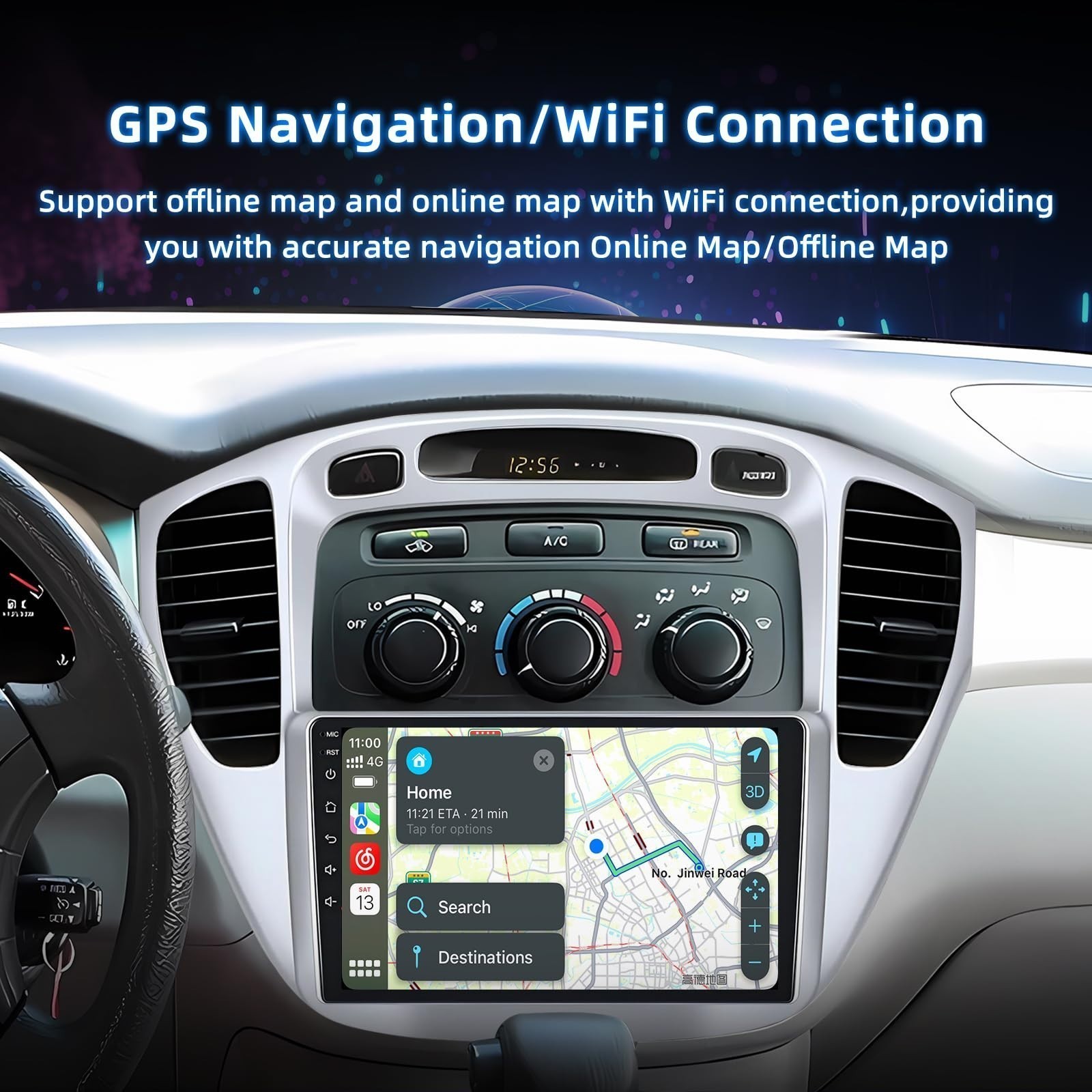 Car Radio Stereo Carplay For 2001-2007 Toyota Highlander 4+64G 9in Car CarPlay
