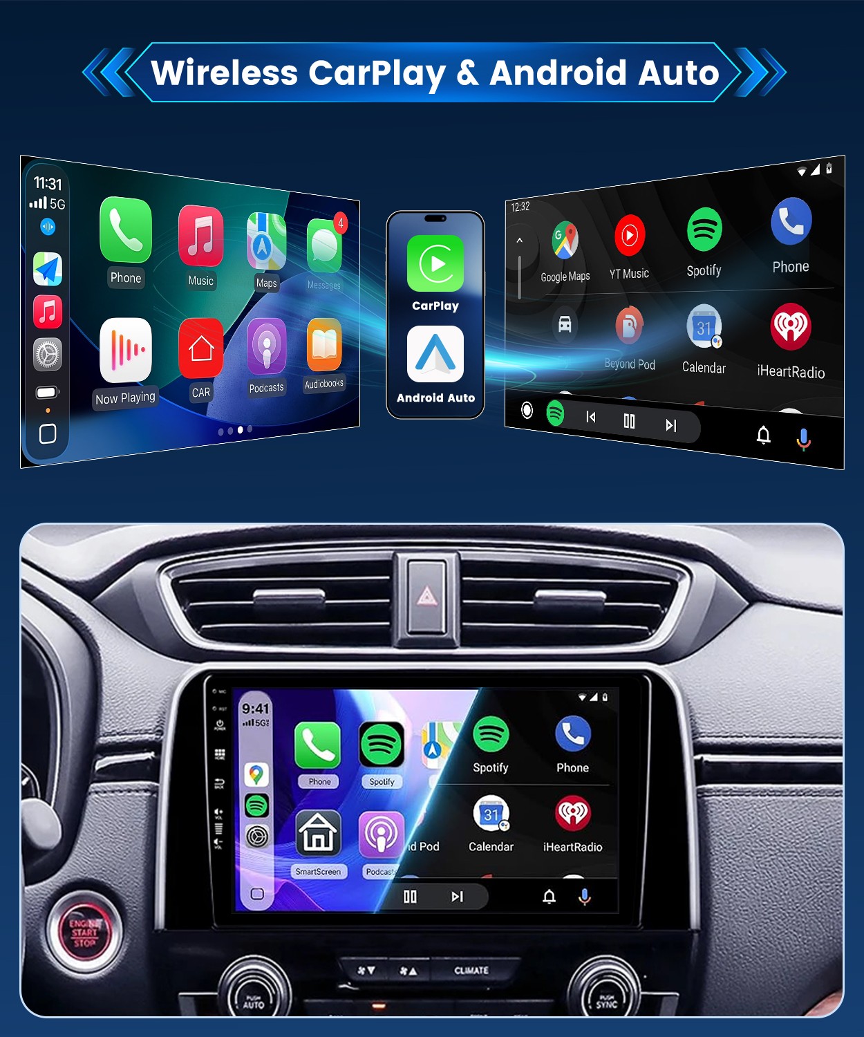 Car Stereo Radio Apple Carplay For Honda CR-V CRV 2017-2021 Android 16 GPS Navi