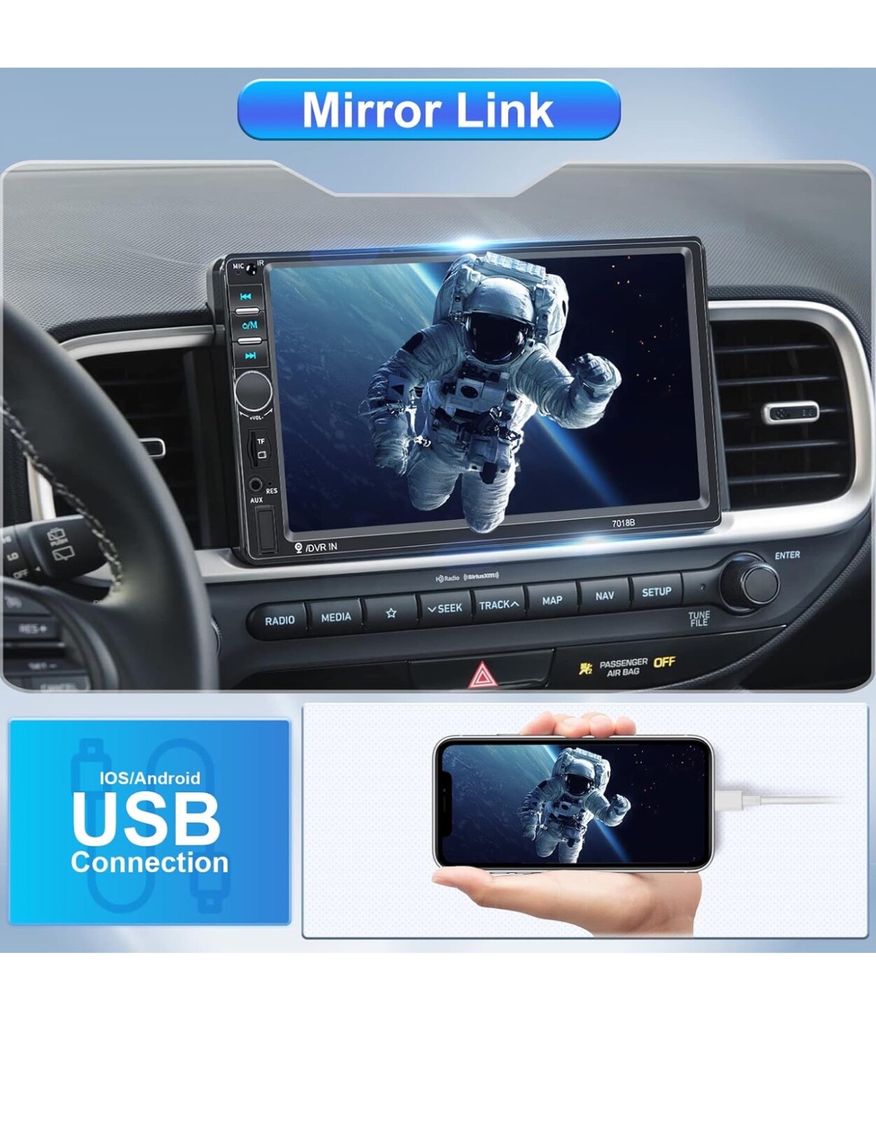 double din touch screen bluetooth radio