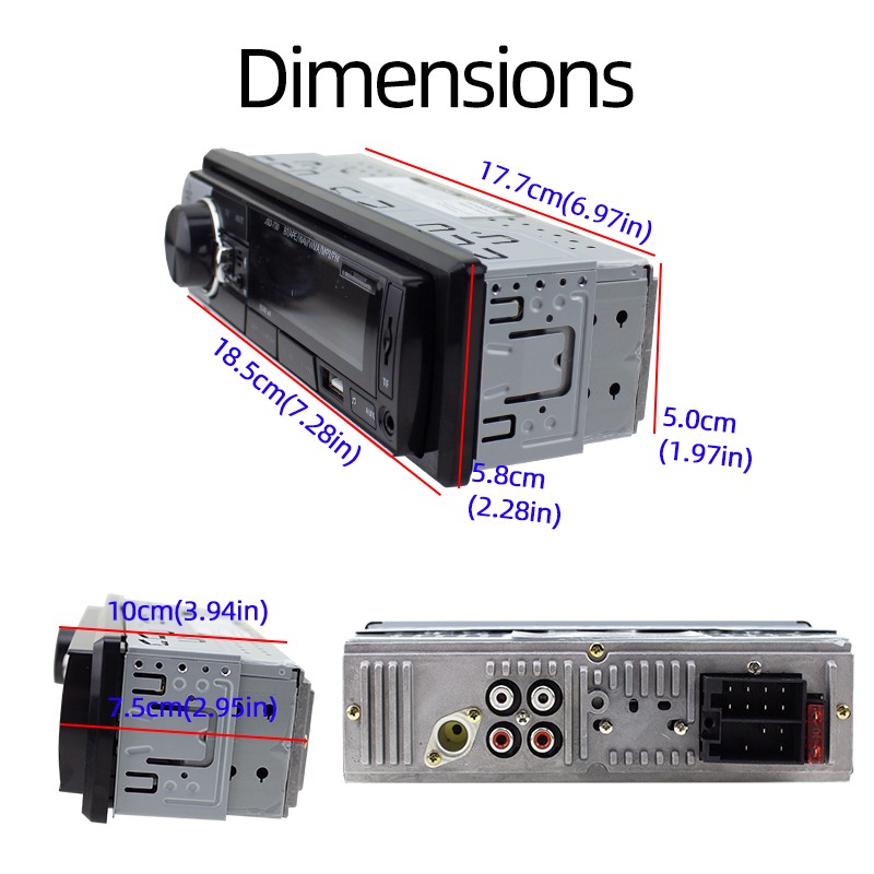1 Din Bluetooth FM MP3 USB SD AUX With Remote Control Car Radio Receiver