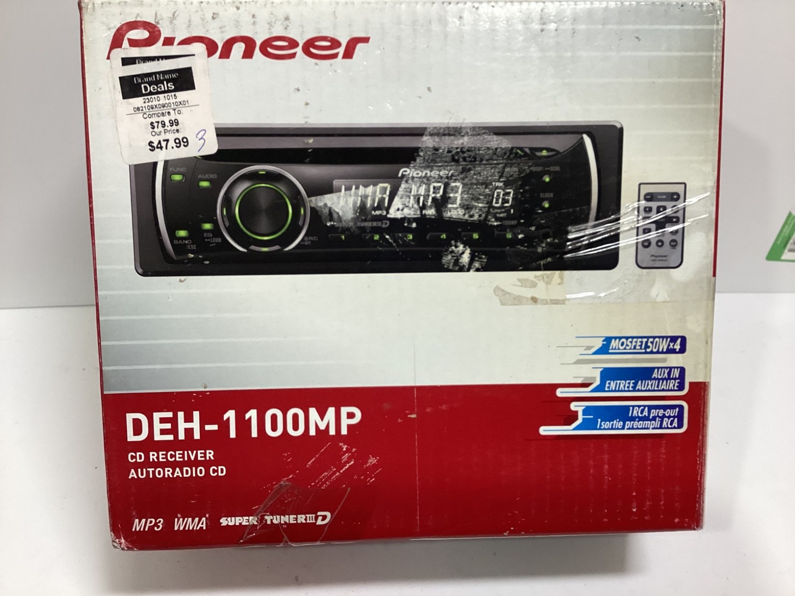 Pioneer DEH-1100MP CD Player WMA MP3 Aux In Car Stereo Radio open box