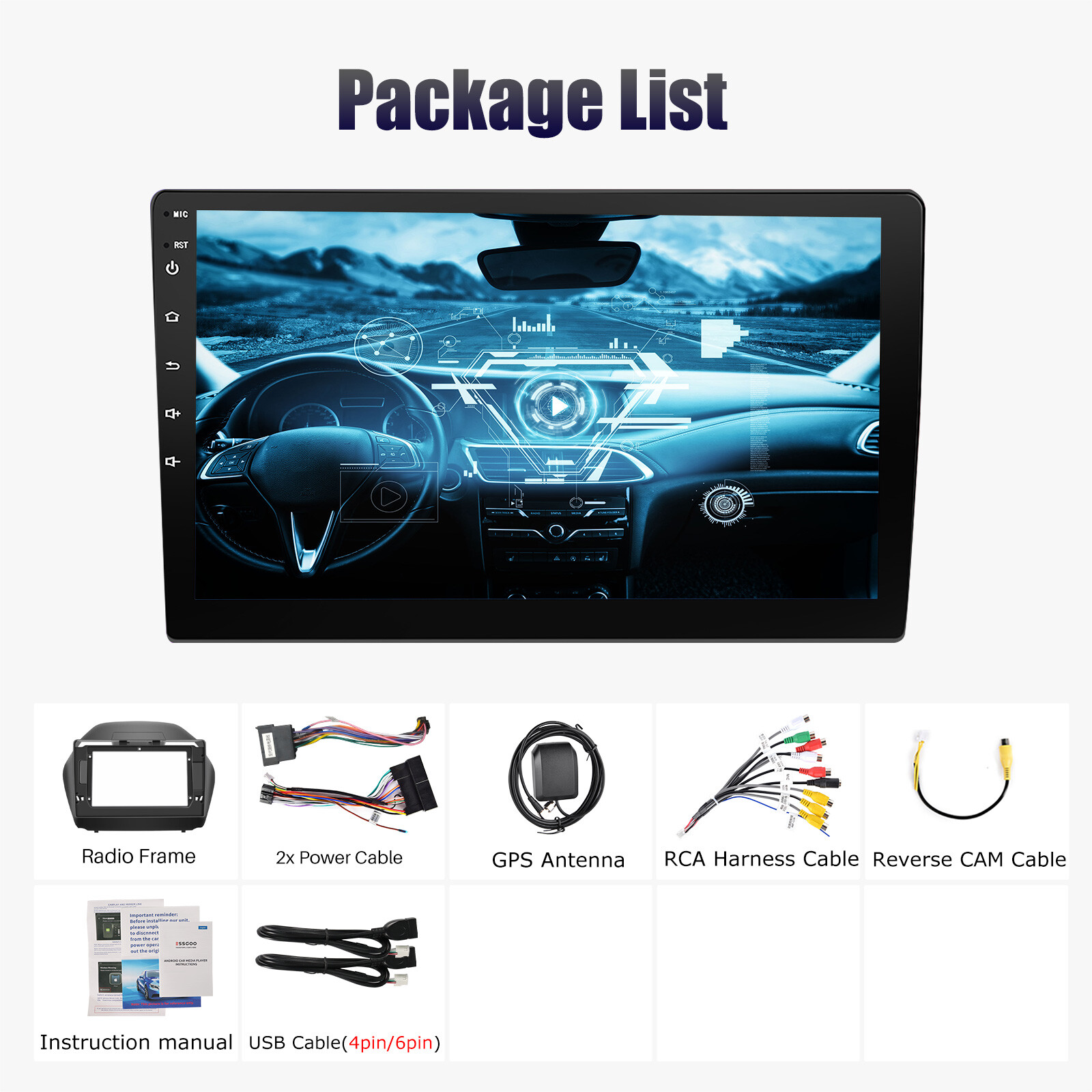 For Hyundai Tucson IX35 2010-2015 Apple Carplay Android 14 Car Stereo Radio GPS