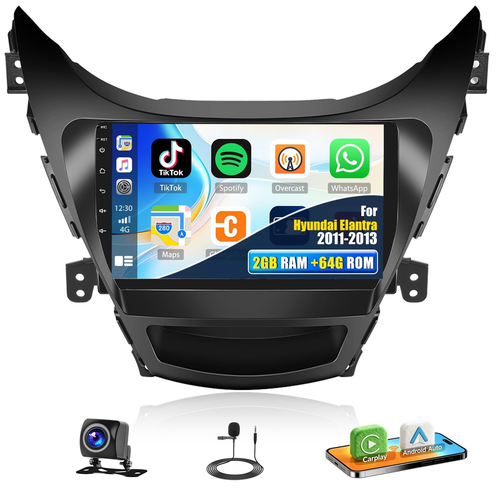 Sixtop 264G Android Car Stereo For Hyundai Elantra 2011 2012 2013 Wireless