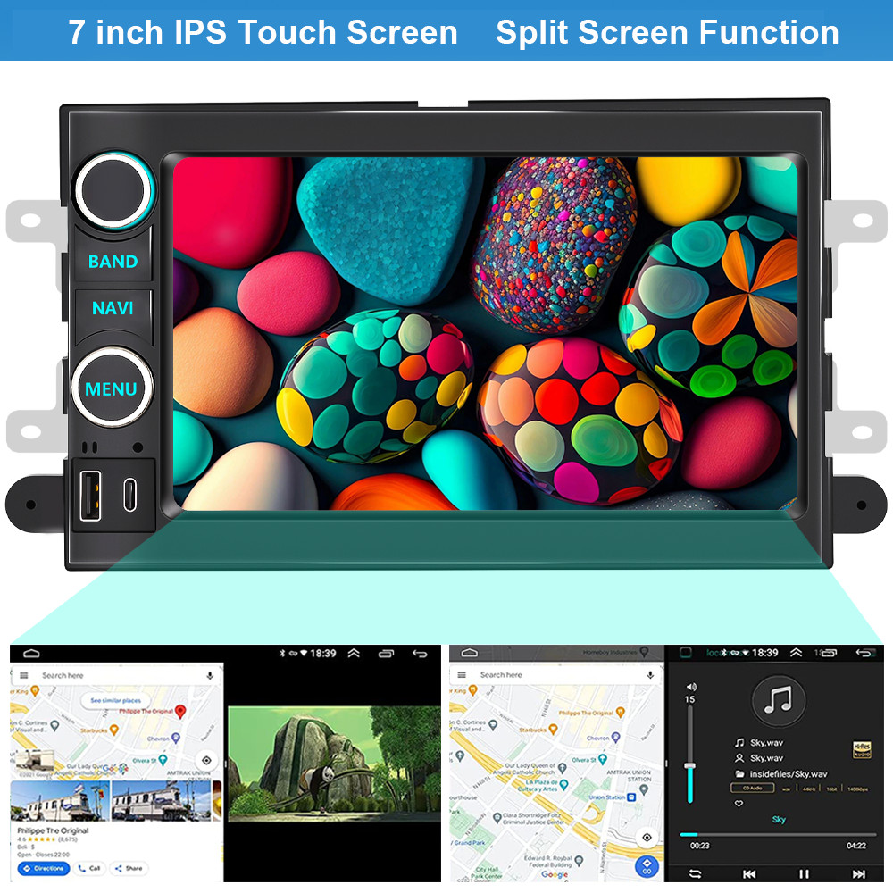 Wireless Apple Carplay Car Radio Stereo GPS For Ford F150 Mustang 2004-2008