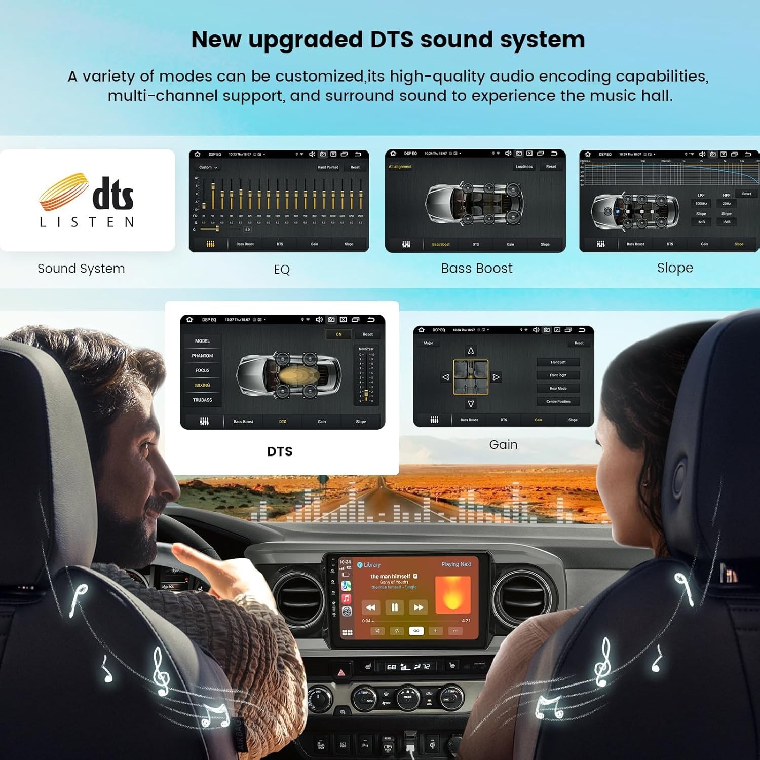Roadanvi 10.2″ Car Stereo for Toyota Tacoma 2016-2022 Apple Carplay BT 5.0 WIFI