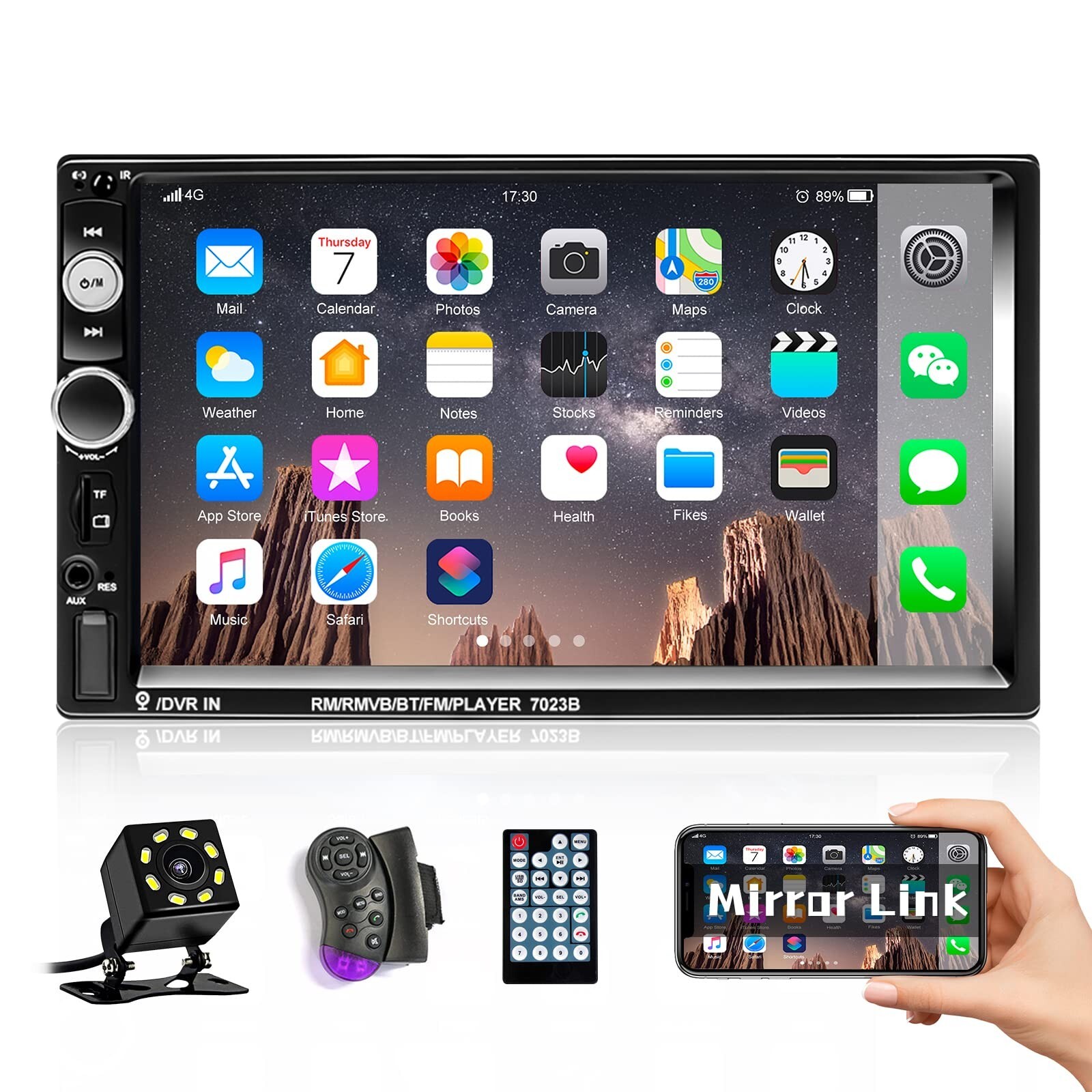 Double Din Car Stereo 7″ Touch Screen 2 Din Car Radio with Bluetooth FM, MP5 …