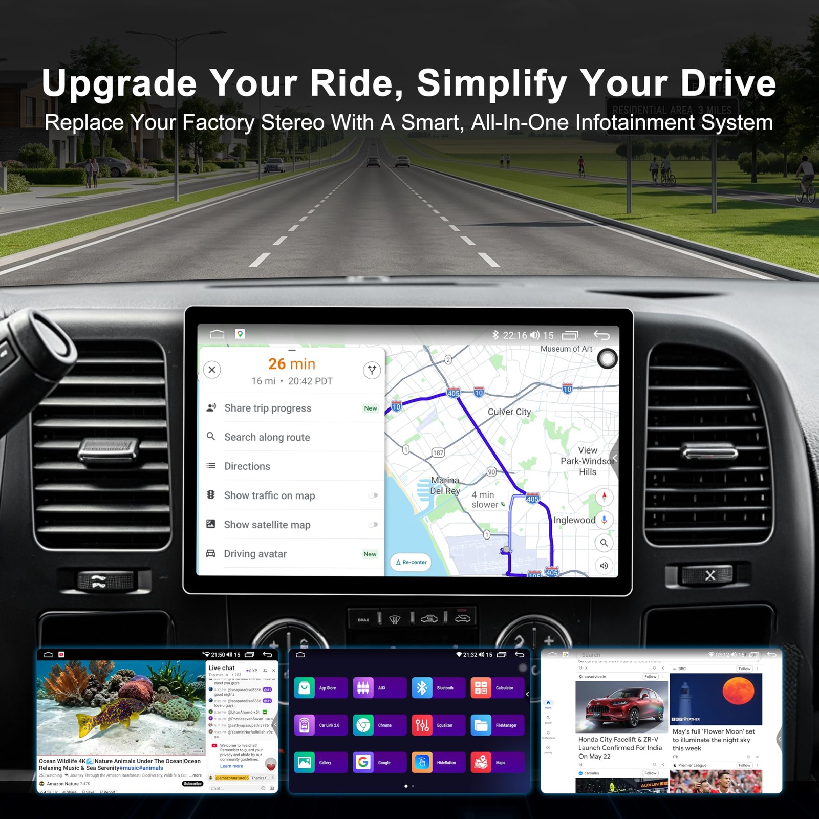 11.5″ 8 Core 2K Touchscreen Wireless Carplay Stereo for 2007-2013 Sierra Yukon