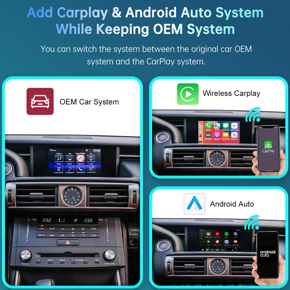 For Lexus IS 2014-2019 Wireless Carplay Android Auto Module Mirror Link AirPlay