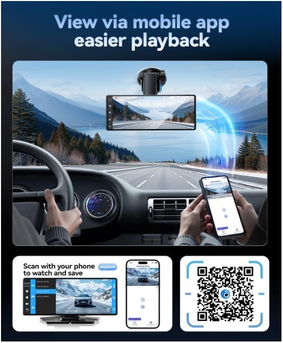 8.1″ Portable CarPlay Screen w/ Dash Cam, GPS (No Backup Camera)