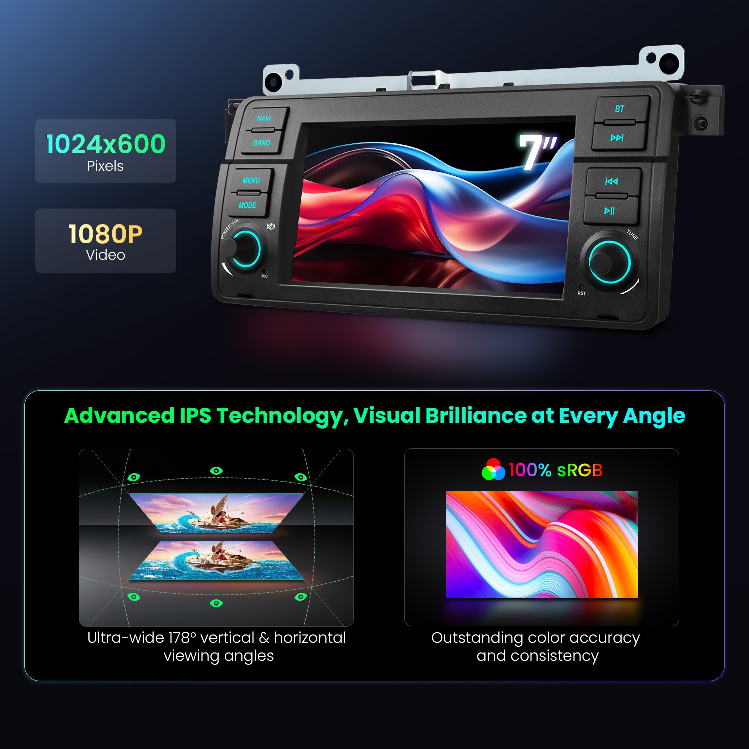 for BMW E46 325i 330i Android 14 Car Radio 7″ IPS Octa Core Wireless CarPlay 64G