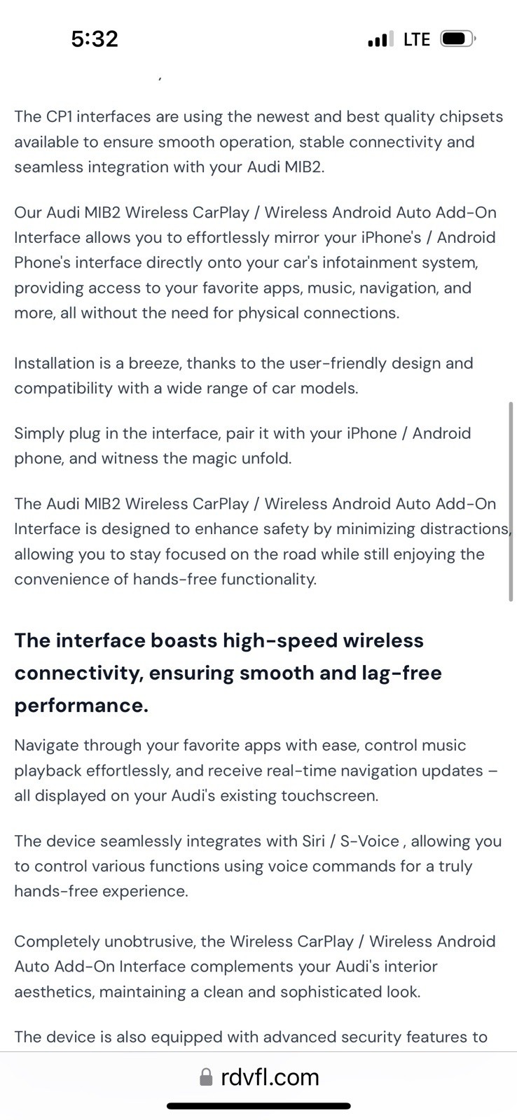 Fit For Audi A3 A4 A5 A6 A7 Q3 Q5 Q7 Wireless CarPlay Android Auto Retrofit Kit