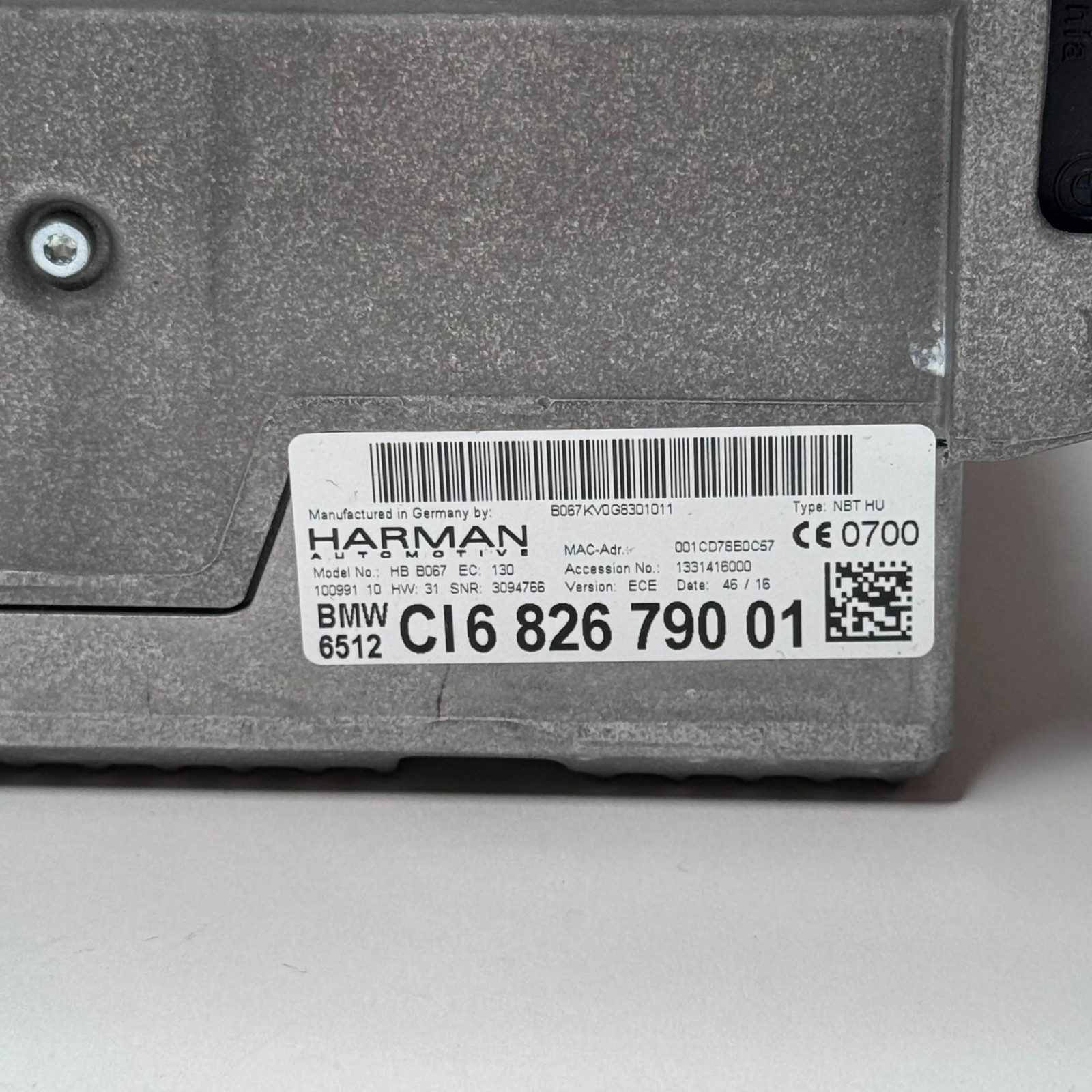 BMW 3 F30 F35 F31 2016 Radio / CD Player / DVD Player / Navigation 682679 HBE191