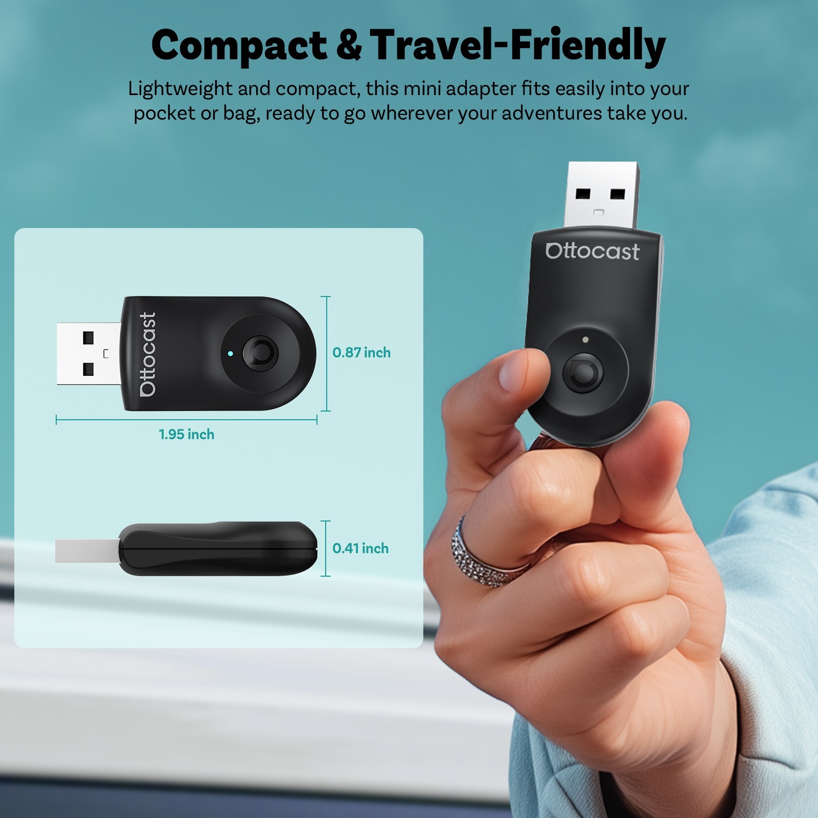 Ottocast Wireless CarPlay & Android Auto Adapter Fast Connection USB for cars