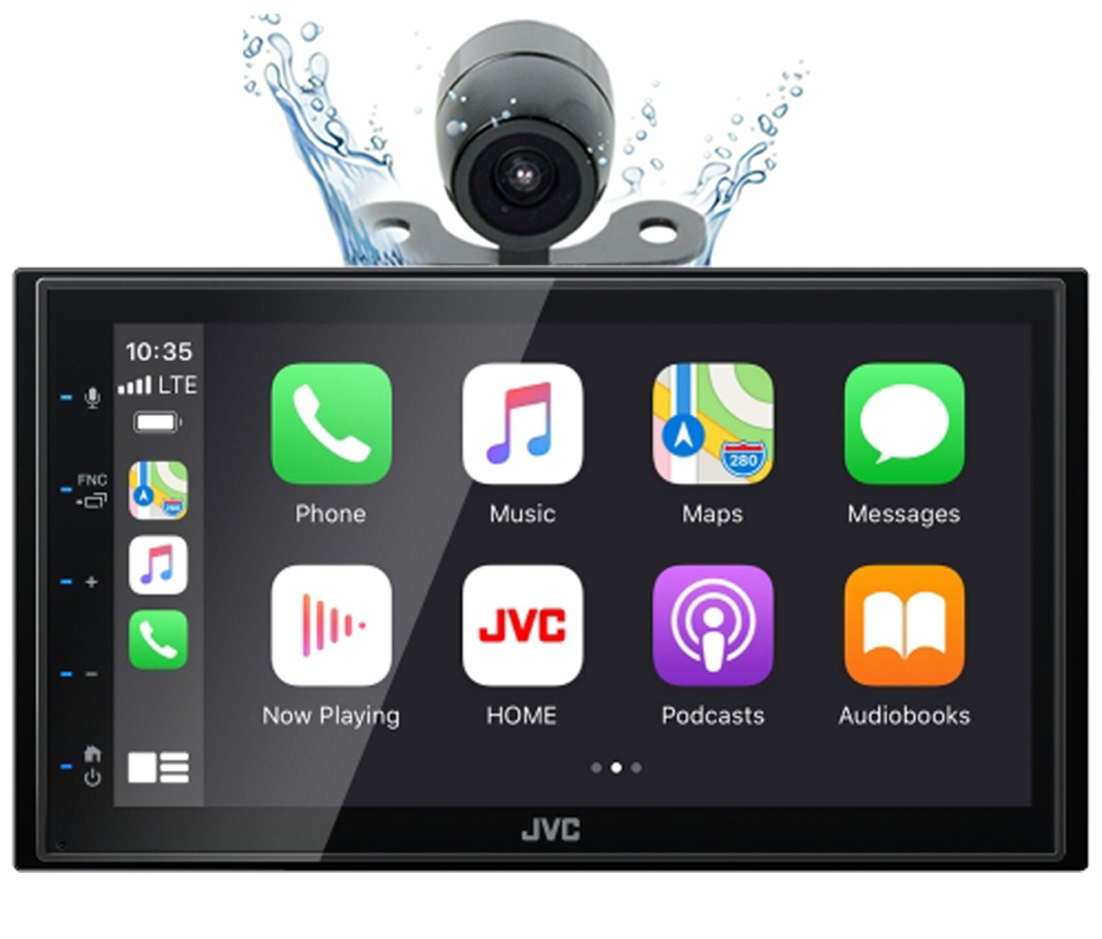 JVC KW-M560BT 2-DIN Car Stereo, Apple CarPlay/Android Auto, SXM, w Backup Camera
